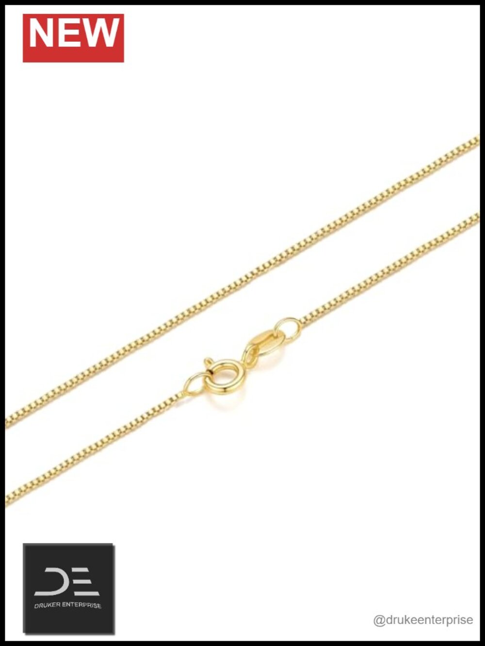 14K Gold Plated Box Chain Necklace for Women Dainty Layering Lengths